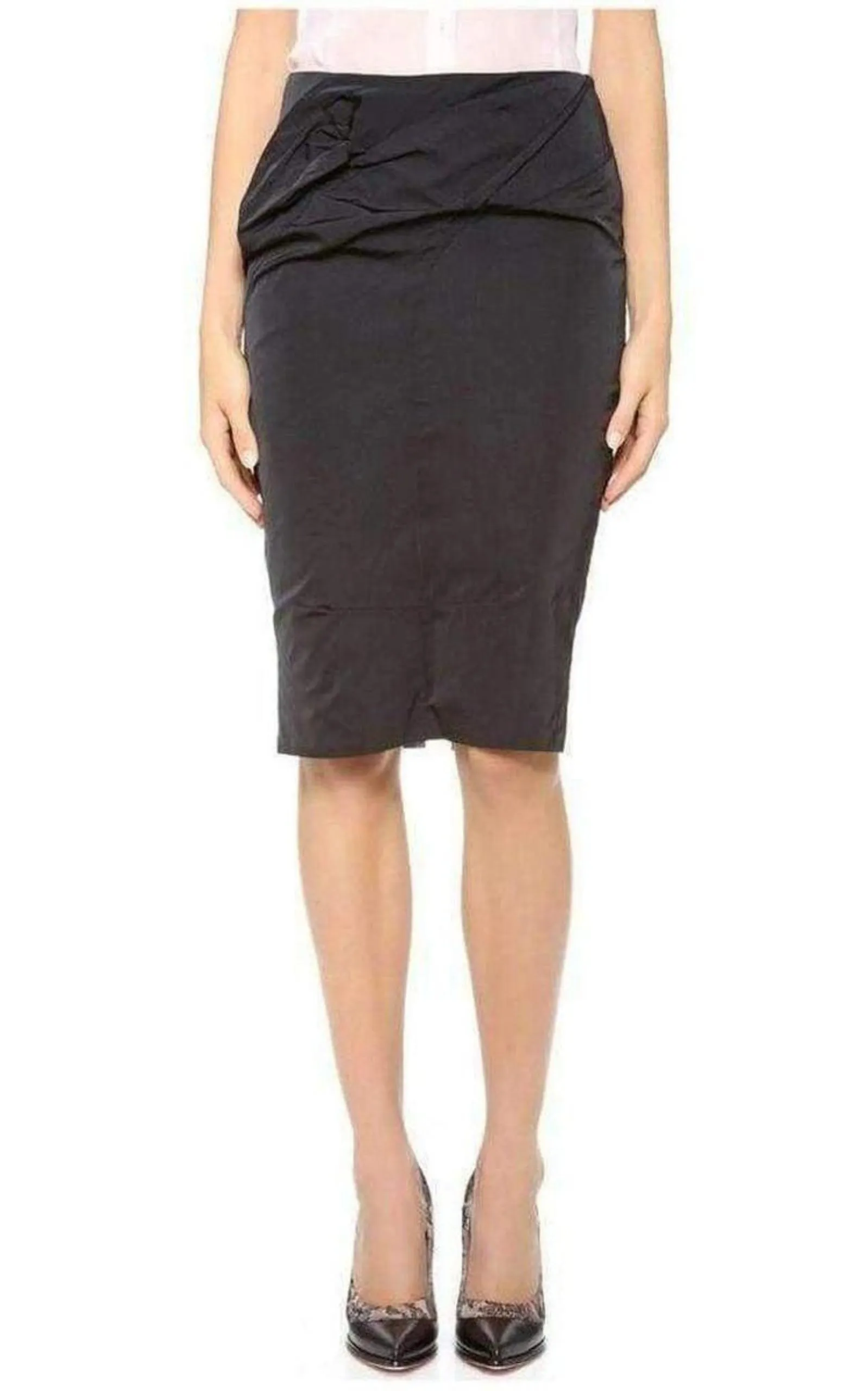 Black Lace Lined Pencil Skirt