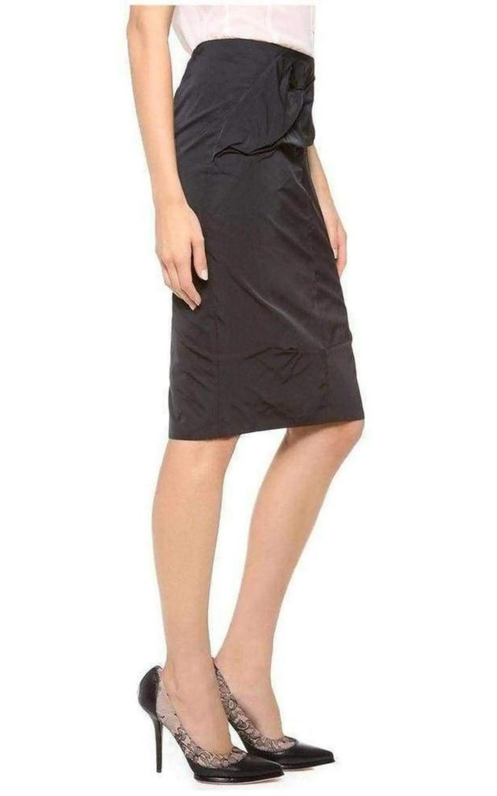 Black Lace Lined Pencil Skirt