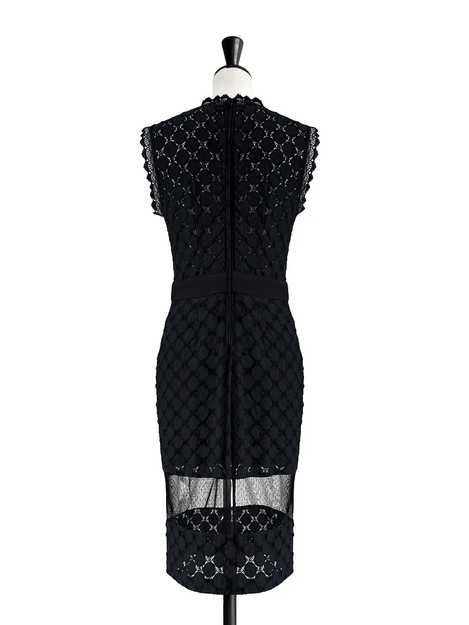 Black Lace Sultry Slim Fit Knee-Length Dress