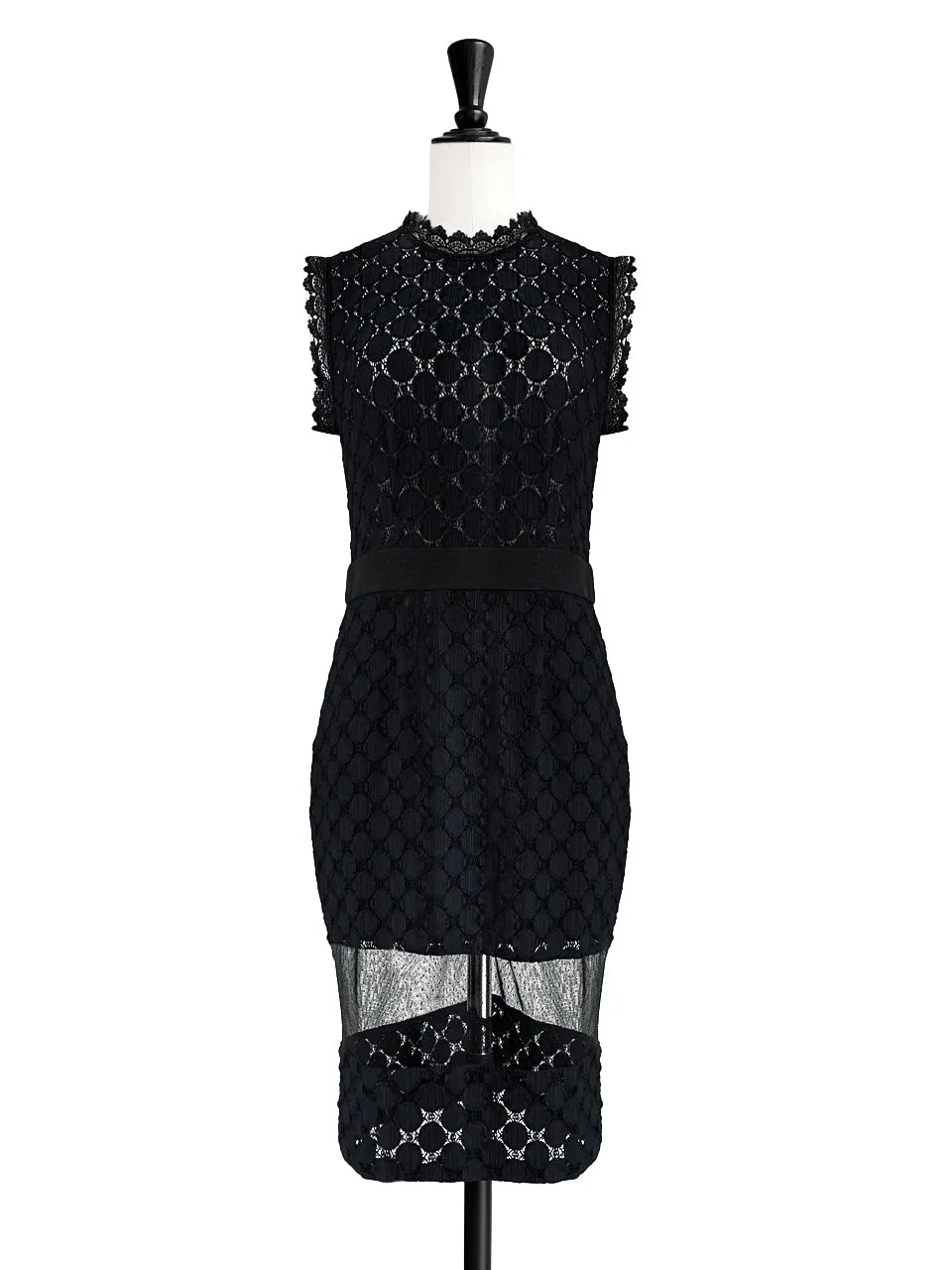 Black Lace Sultry Slim Fit Knee-Length Dress