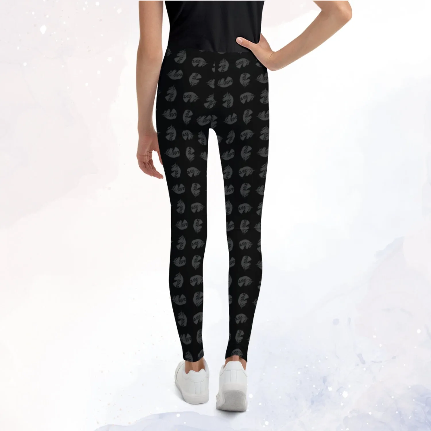 Black Unicorn Youth Leggings