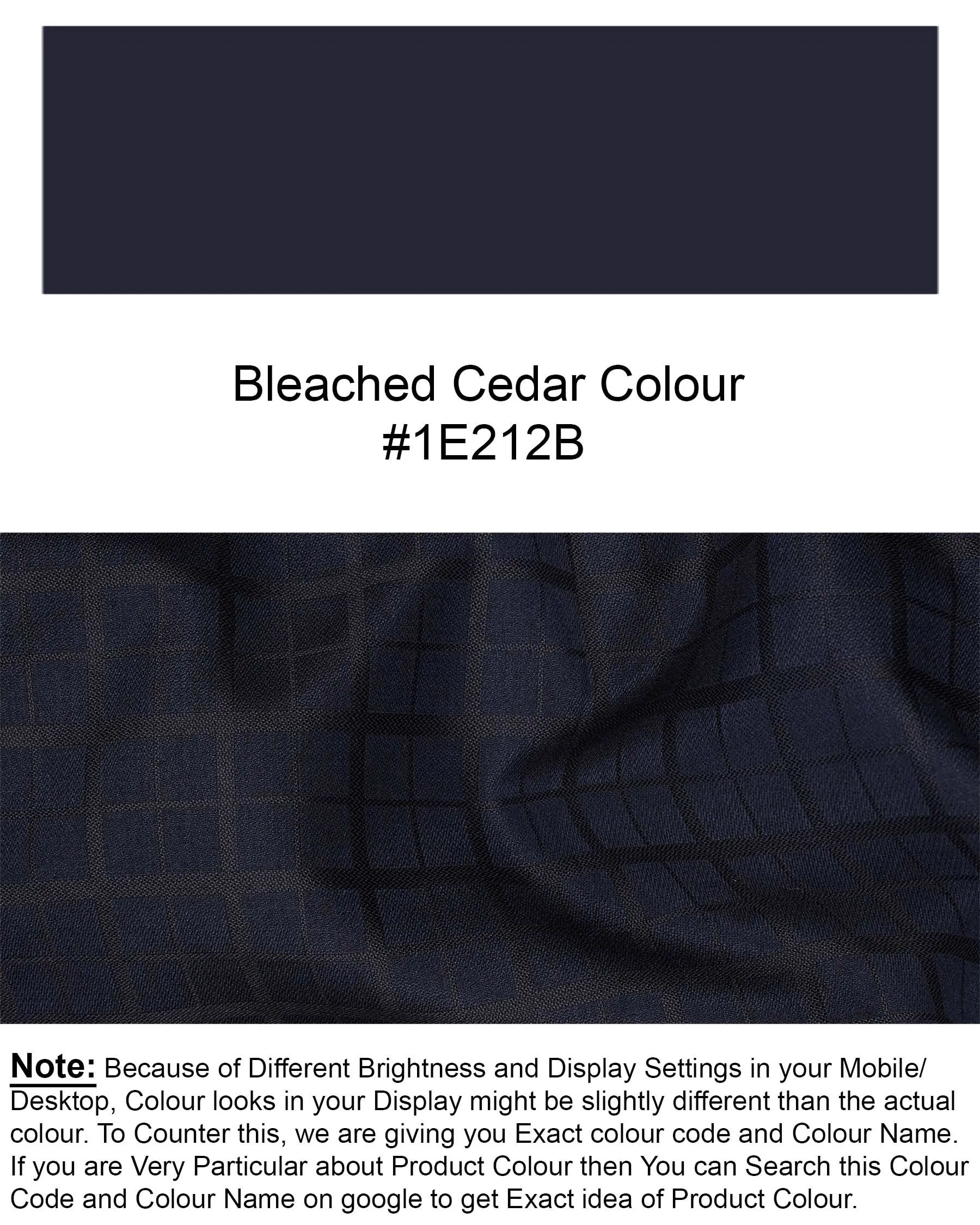 Bleached Cedar Navy Blue subtle Plaid Single Breasted Blazer