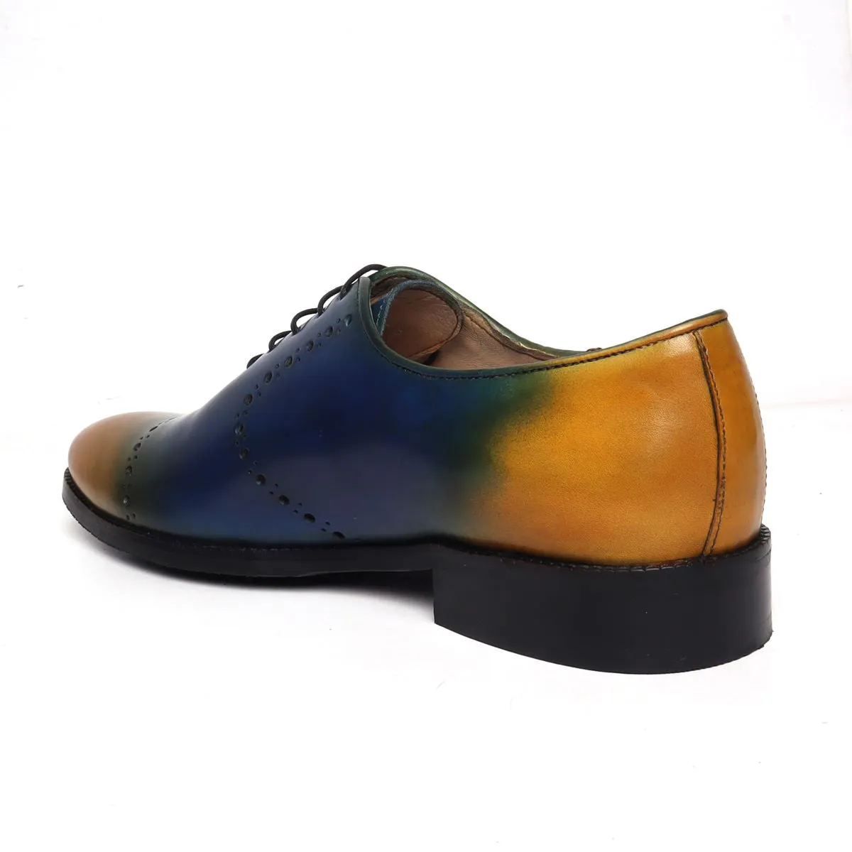 Blue and Yellow Genuine Leather Brogue/Oxford By Brune & Bareskin