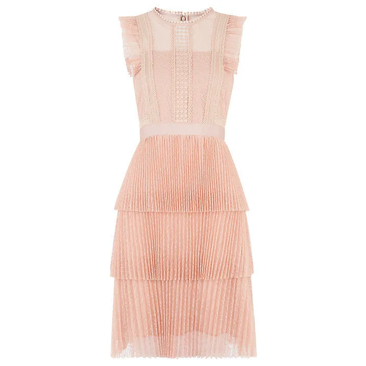 Blush Anouk Frill Pleated Lace Dress