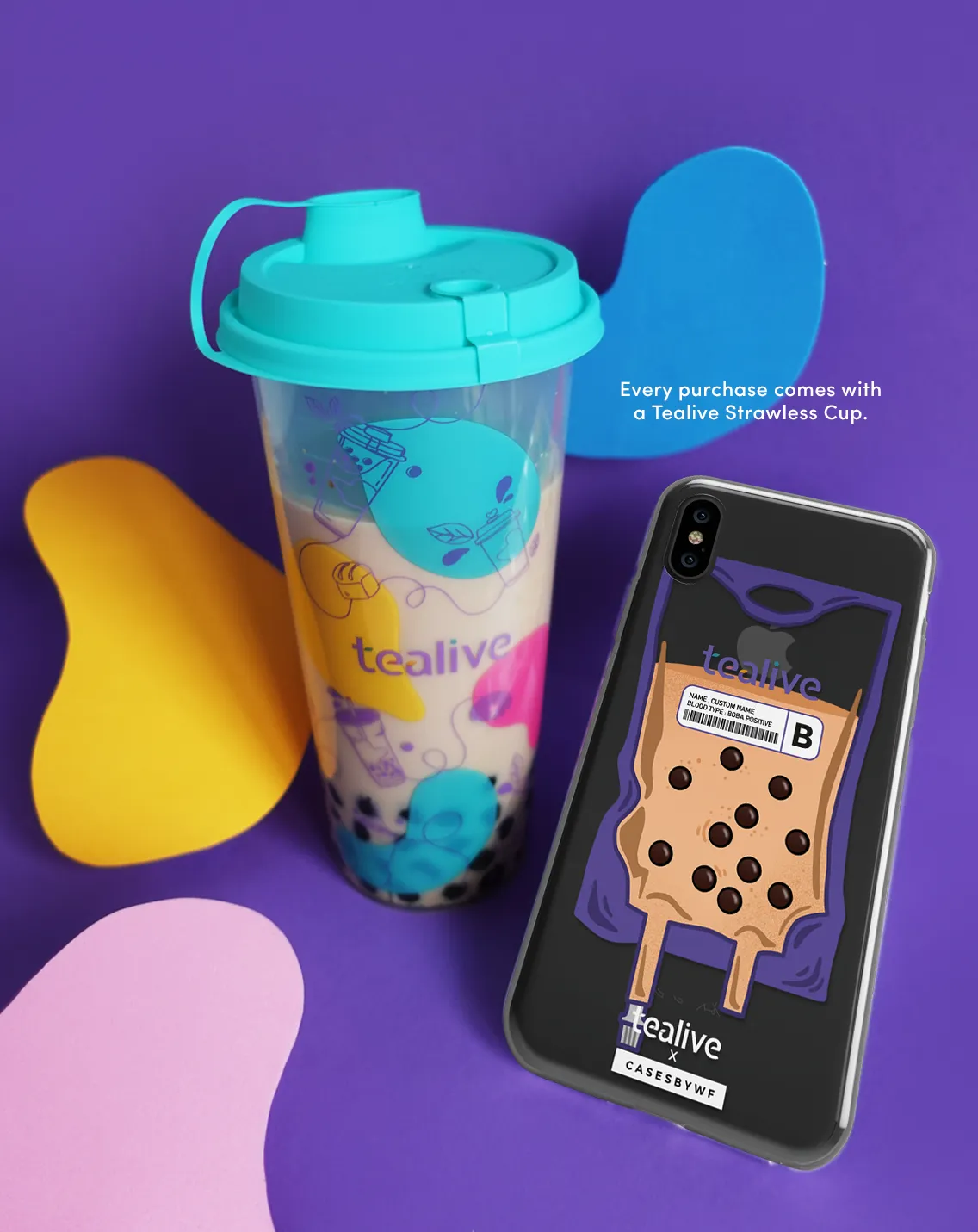 Boba Positive & Tealive Strawless Cup - KLEARLUX™ Limited Edition Tealive x Casesbywf Phone Case | LOUCASE