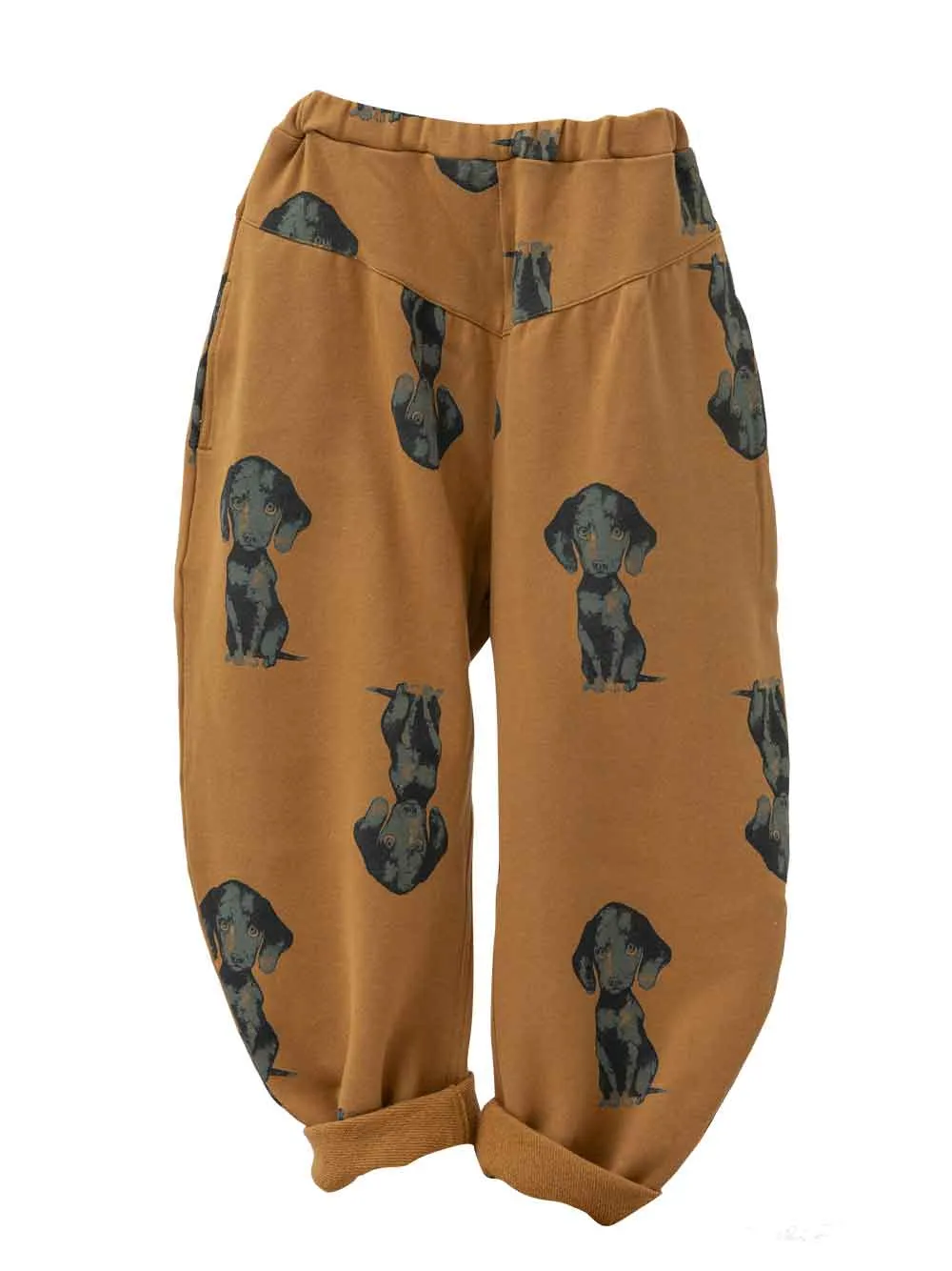 Brown Dog Print Pants