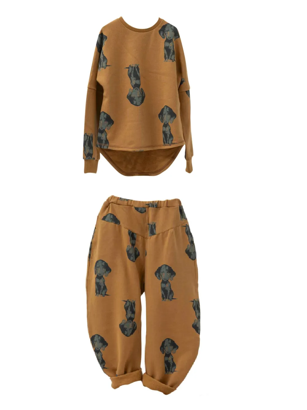 Brown Dog Print Pants