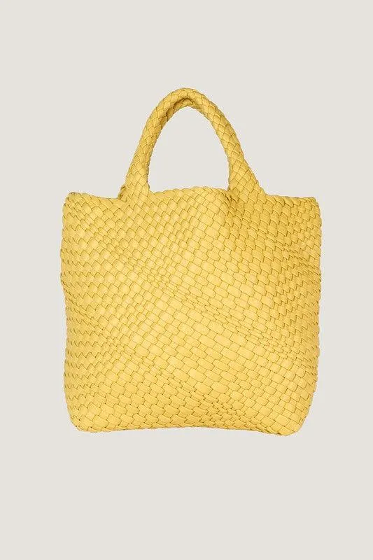 Brown Or Yellow Weaving Medium Bag Tote