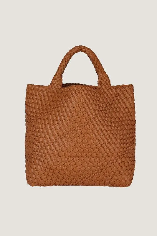 Brown Or Yellow Weaving Medium Bag Tote