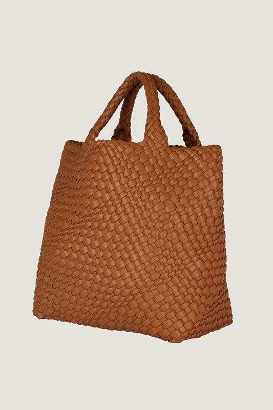 Brown Or Yellow Weaving Medium Bag Tote