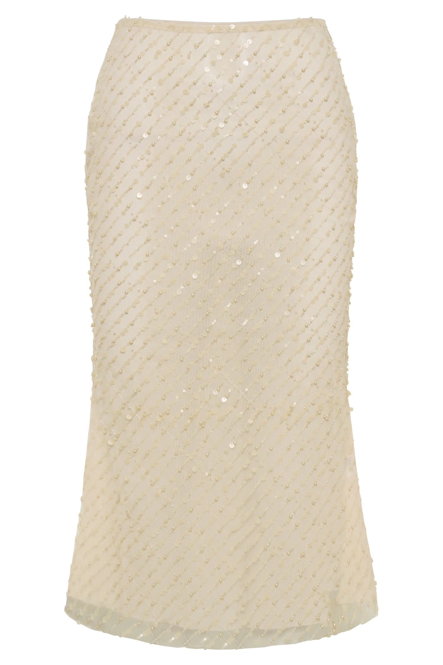 Brynne Sequin Midi Skirt - Buttercream