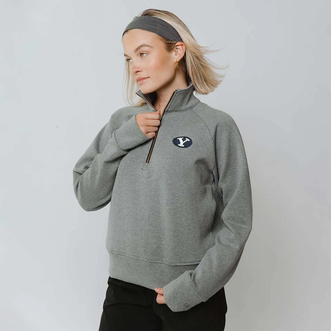 BYU Oxford Zip-Up, Heather Grey