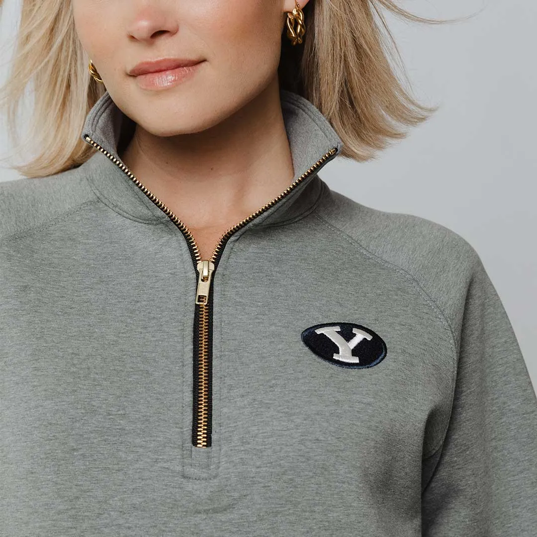 BYU Oxford Zip-Up, Heather Grey