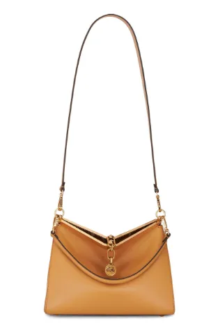 CAMEL BROWN LEATHER SHOULDER BAG