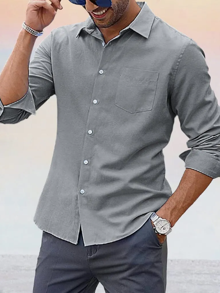 Casual Solid Oxford Shirt