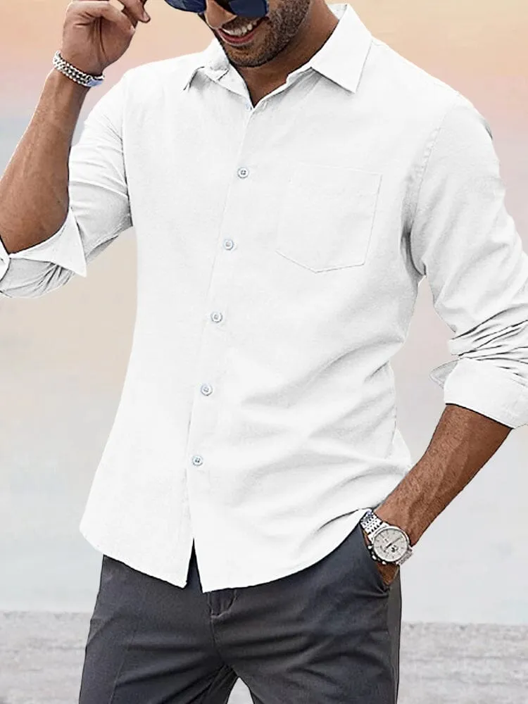 Casual Solid Oxford Shirt