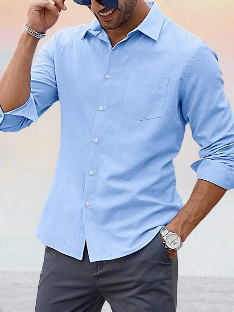 Casual Solid Oxford Shirt