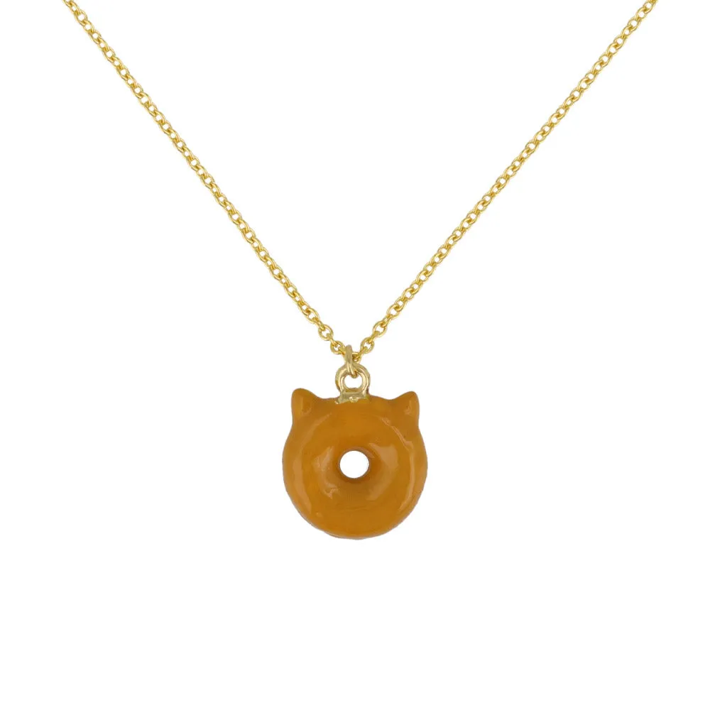 Cat Doughnut Pendant Necklace