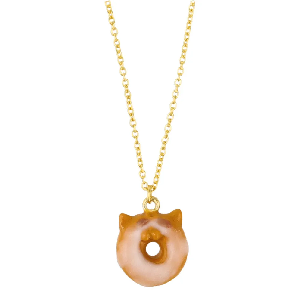 Cat Doughnut Pendant Necklace