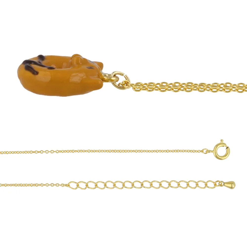 Cat Doughnut Pendant Necklace