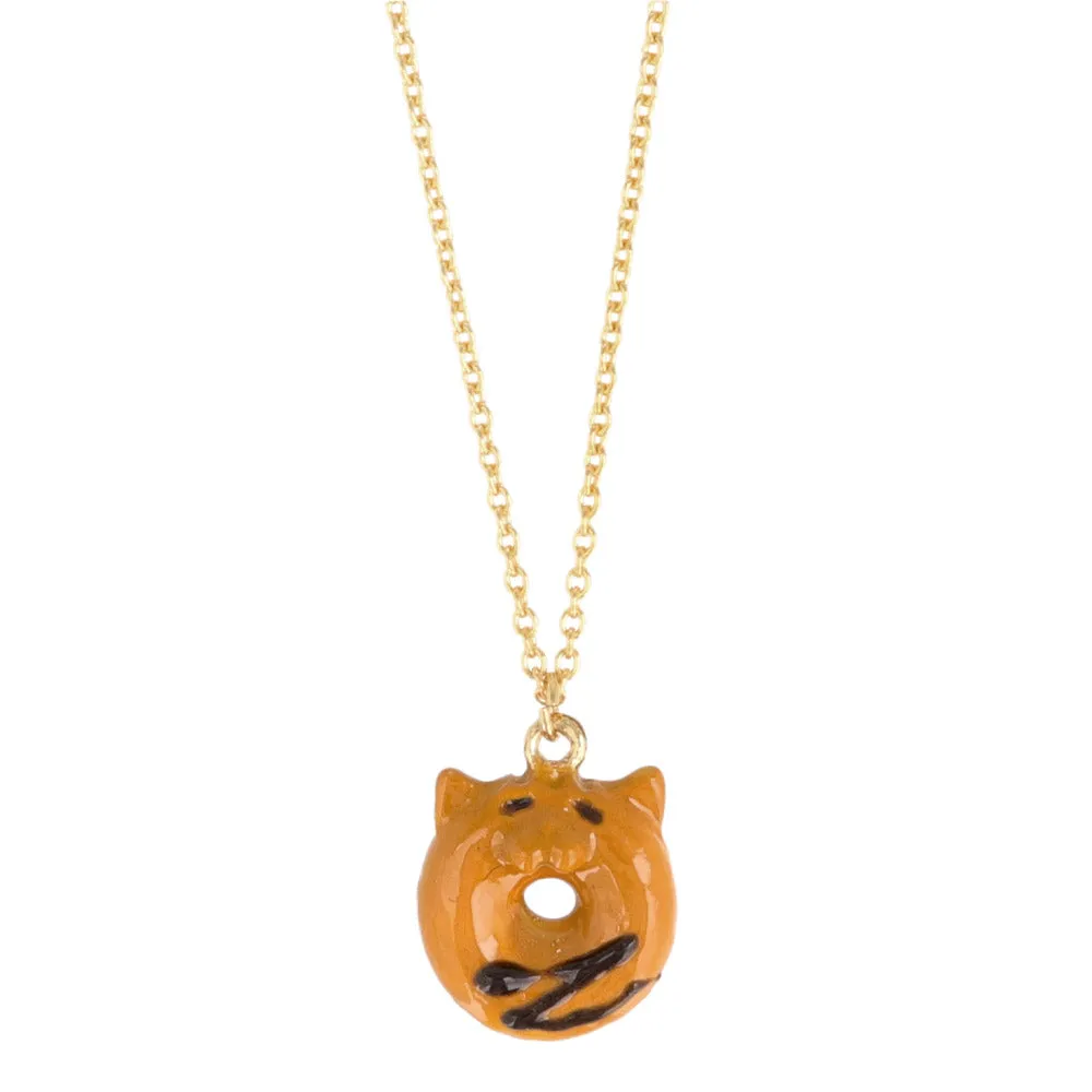 Cat Doughnut Pendant Necklace