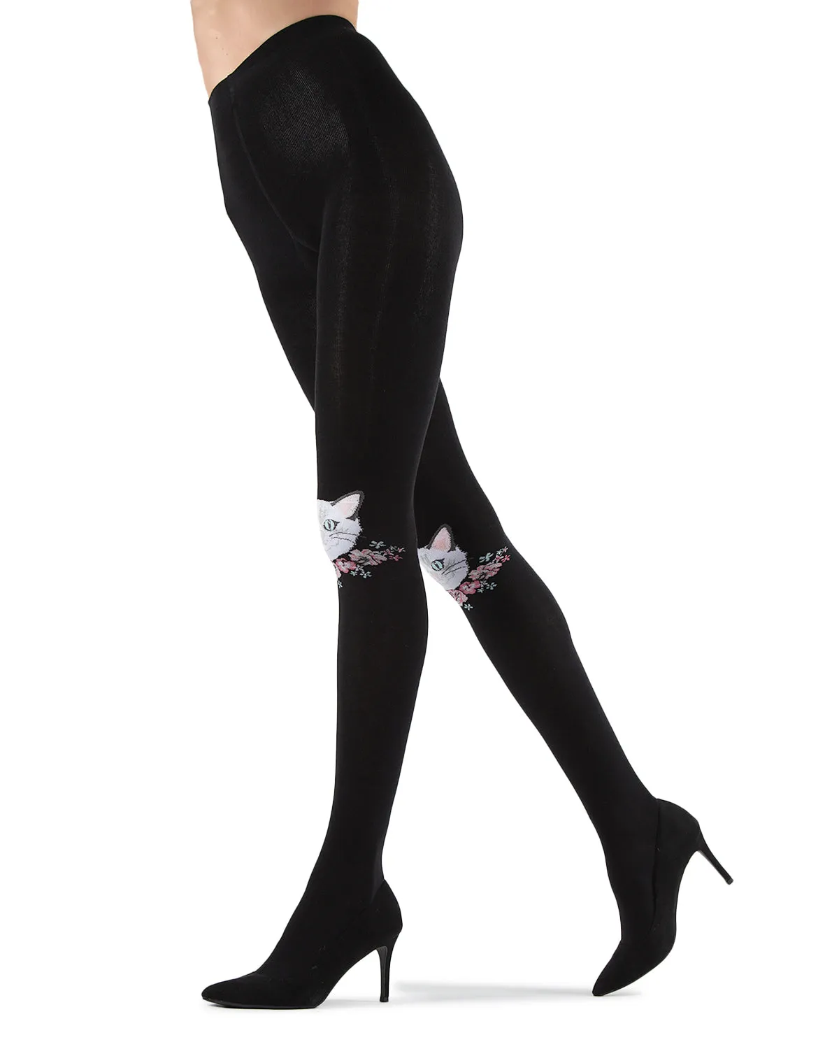 Cat Face Design Sweater Tights