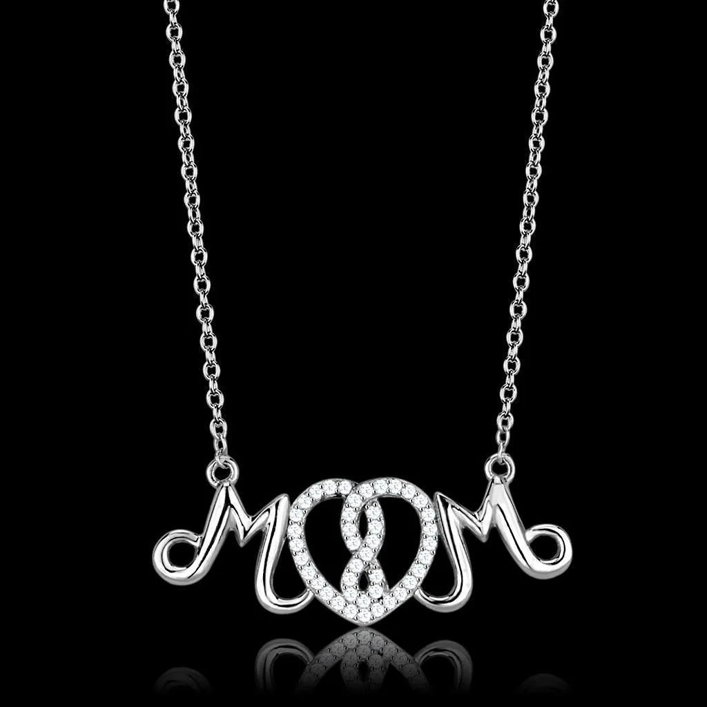 Chain Necklace Pendant TS571 - Rhodium 925 Sterling Silver