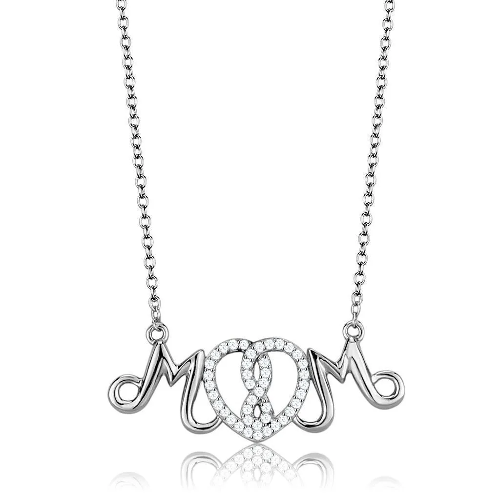 Chain Necklace Pendant TS571 - Rhodium 925 Sterling Silver