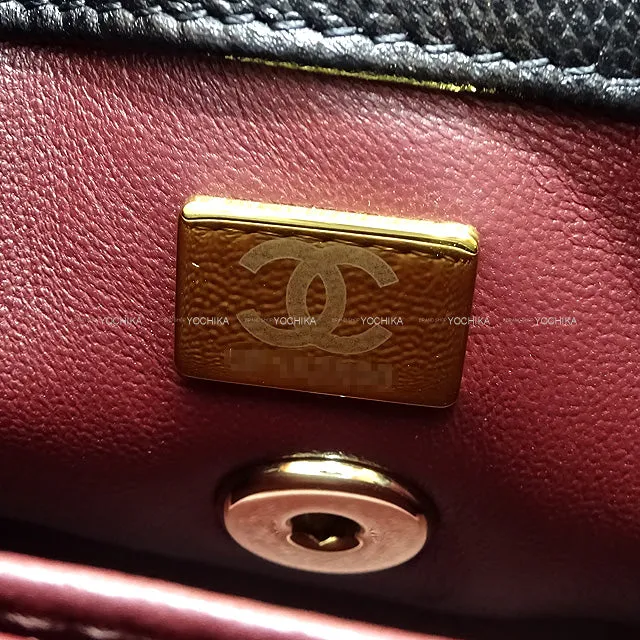 CHANEL Shoulder bag Matelasse CoCo Handle XXS 2Way Chain Noir (Black)/Bordeaux Graind Calf(Caviarskin) Champagne Gold HW AS2215[BRAND NEW][Authentic]