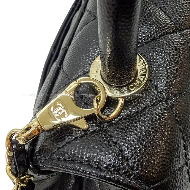 CHANEL Shoulder bag Matelasse CoCo Handle XXS 2Way Chain Noir (Black)/Bordeaux Graind Calf(Caviarskin) Champagne Gold HW AS2215[BRAND NEW][Authentic]