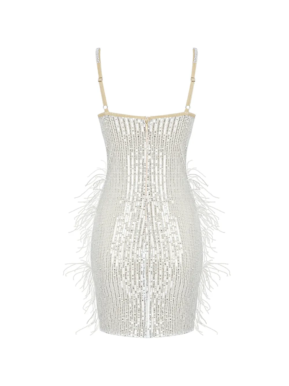 CIGNA Pearls & Feathers Mini Dress