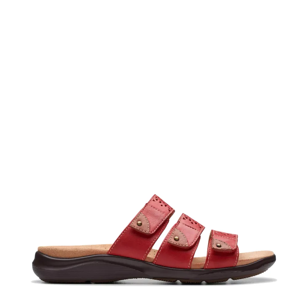 Clarks Women's Kitly Walk Slide Sandal (Cherry Red)