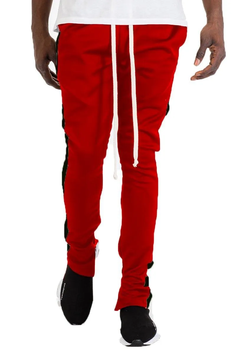 Classic Slim Fit Track Pants Mens - Red/Black