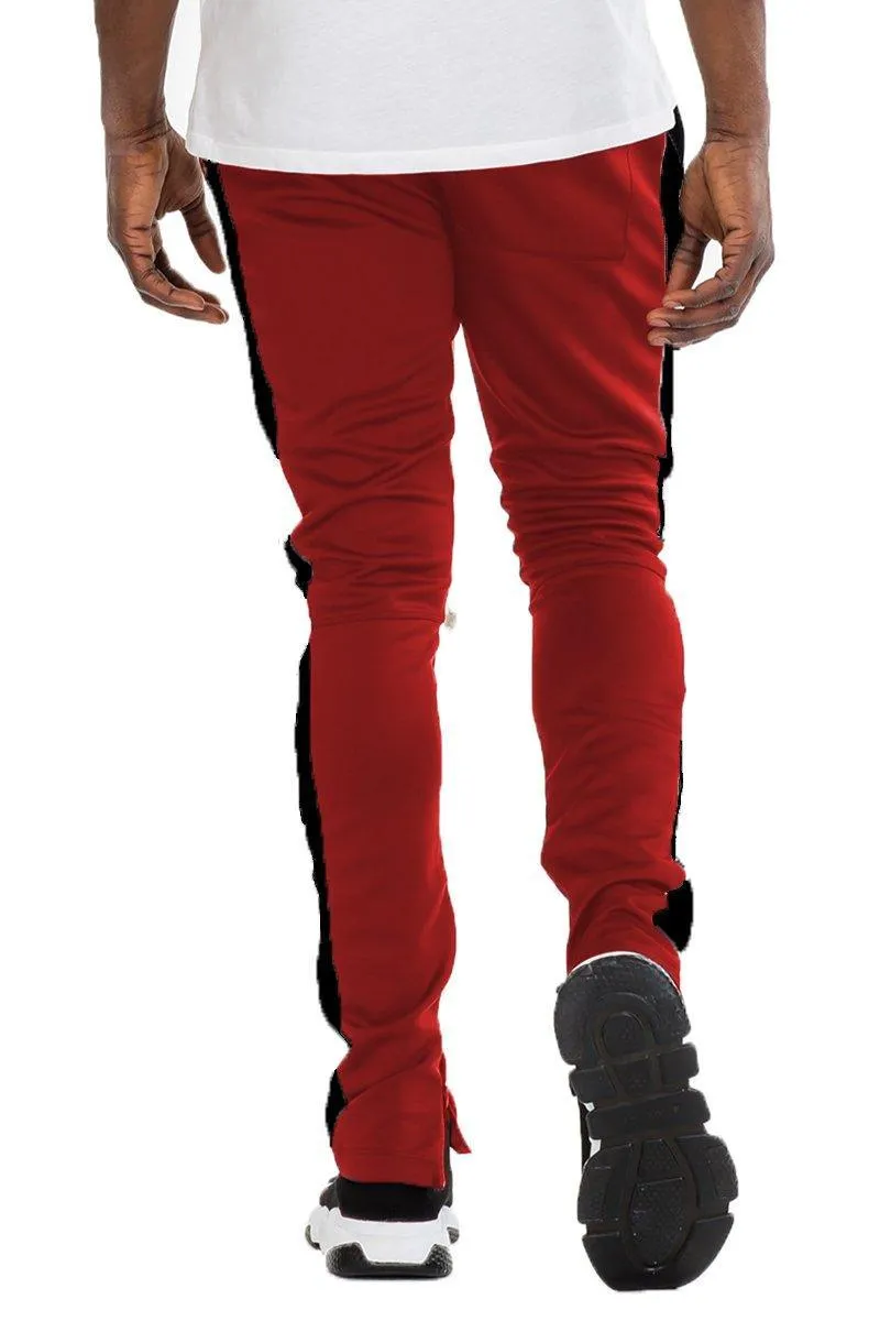 Classic Slim Fit Track Pants Mens - Red/Black