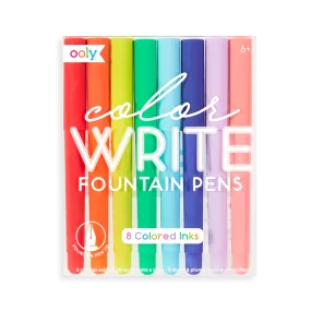 Color Write Fountain Pens Set of 8