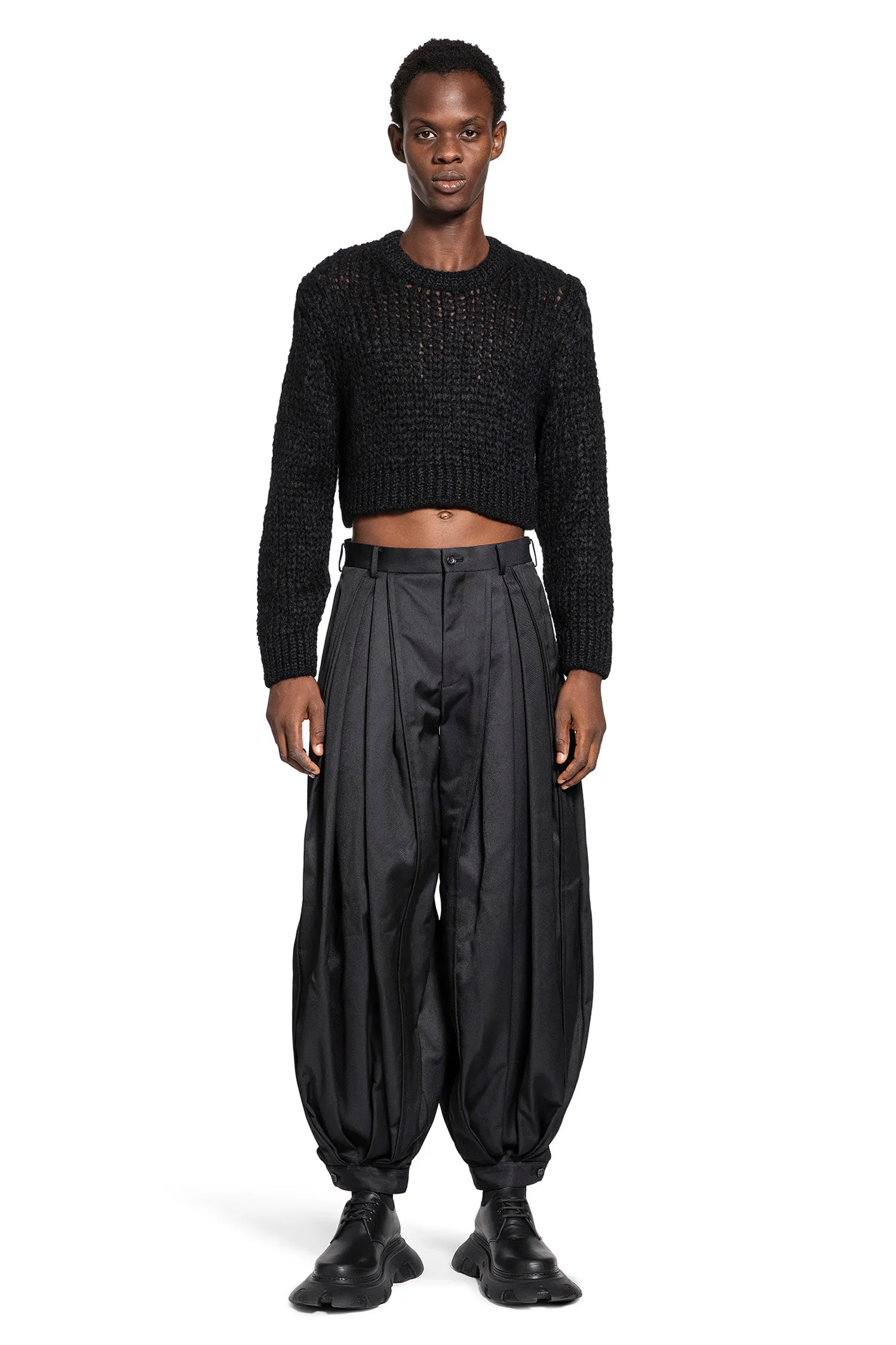 COMME DES GARCONS HOMME PLUS MAN BLACK TROUSERS