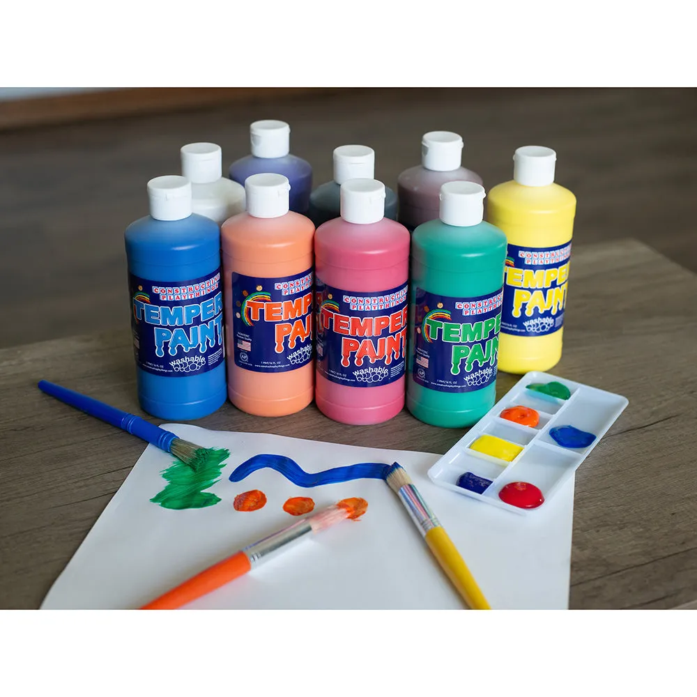 Constructive Playthings® Washable Tempera Paint - Set of 9 Pints