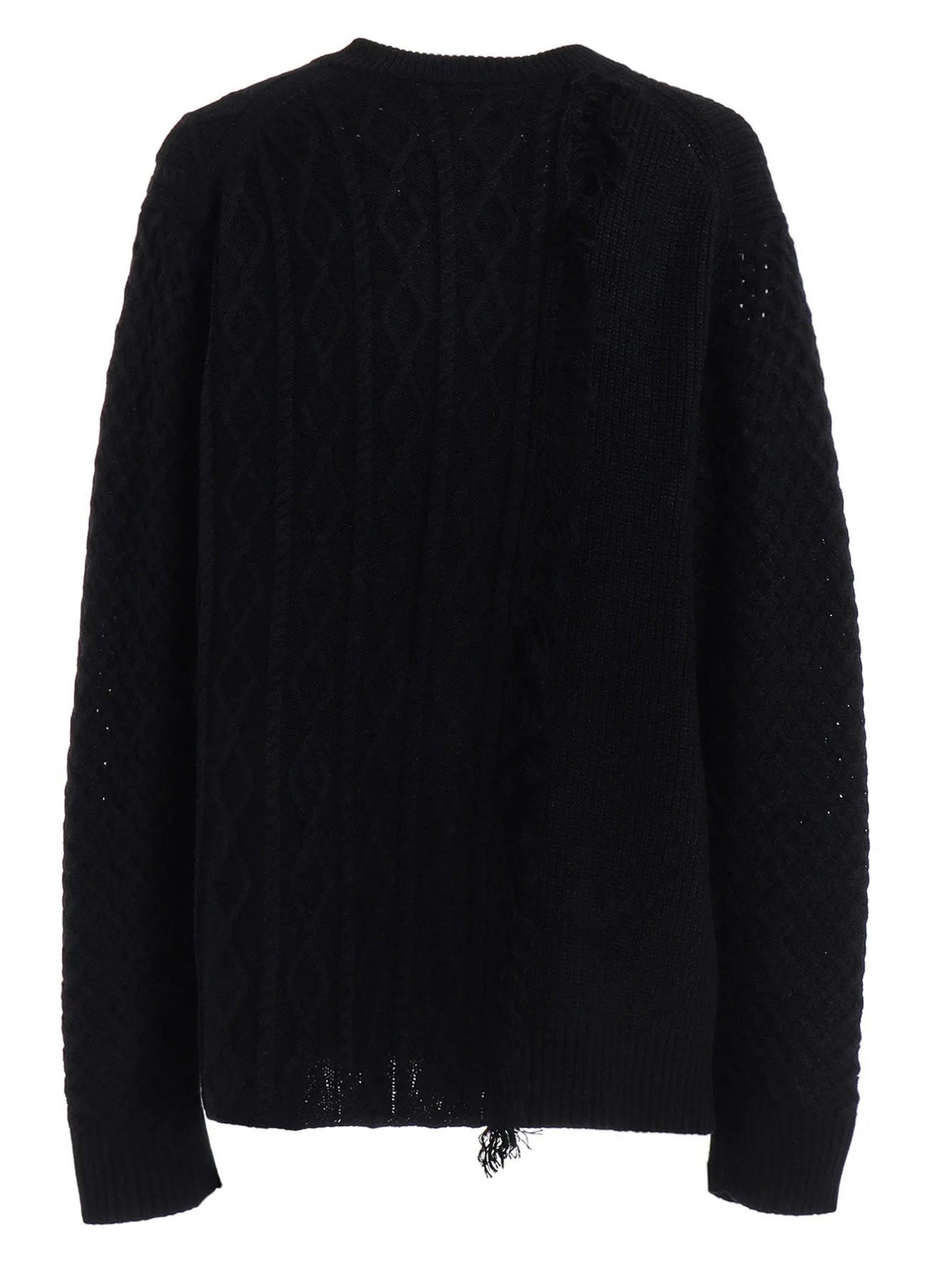 CORPILON BULKY WOOL FRINGE CARDIGAN