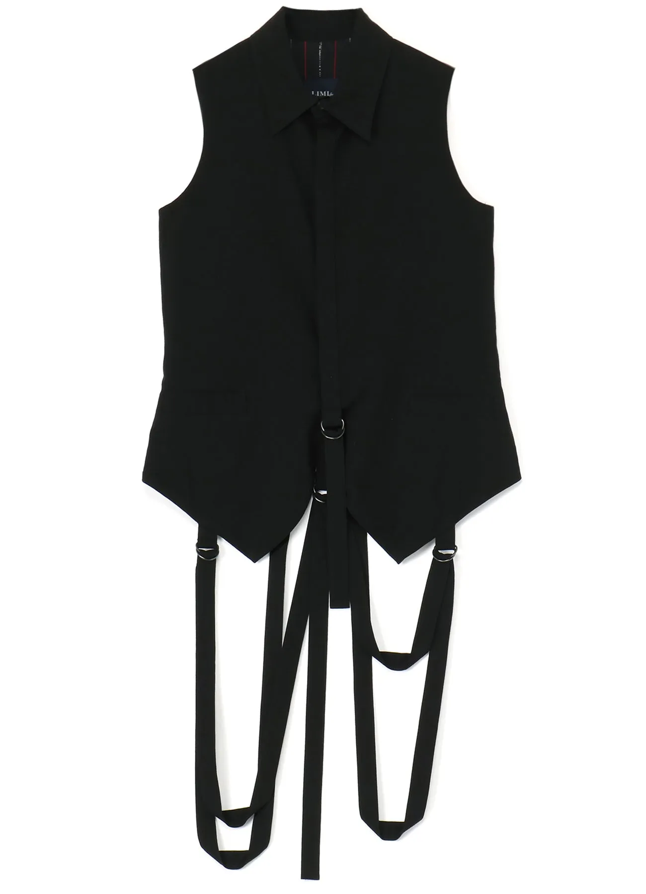 COTTON TENCEL LAWN HANGING STRAP COLLAR VEST