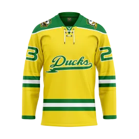 Customized Oregon Yellow Authentic Sublimated With Twill Jersey