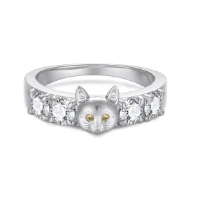 Cynthia x Love by the Moon - Silver Cat Ring