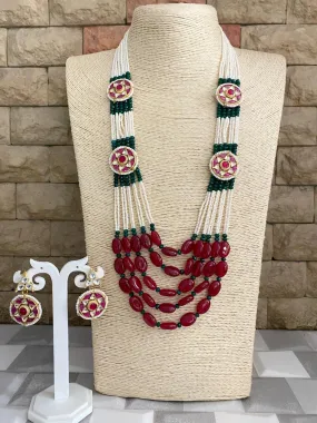 Designer Handmade Kundan And Semi Precious Beads Necklace For Ladies