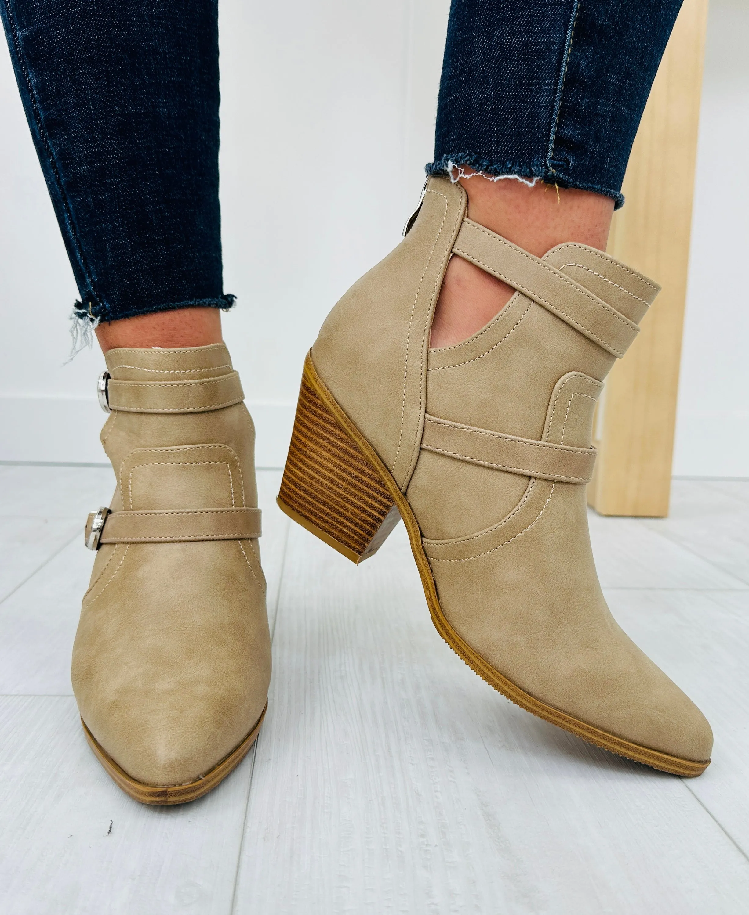 Dig In Your Heels Booties In Camel