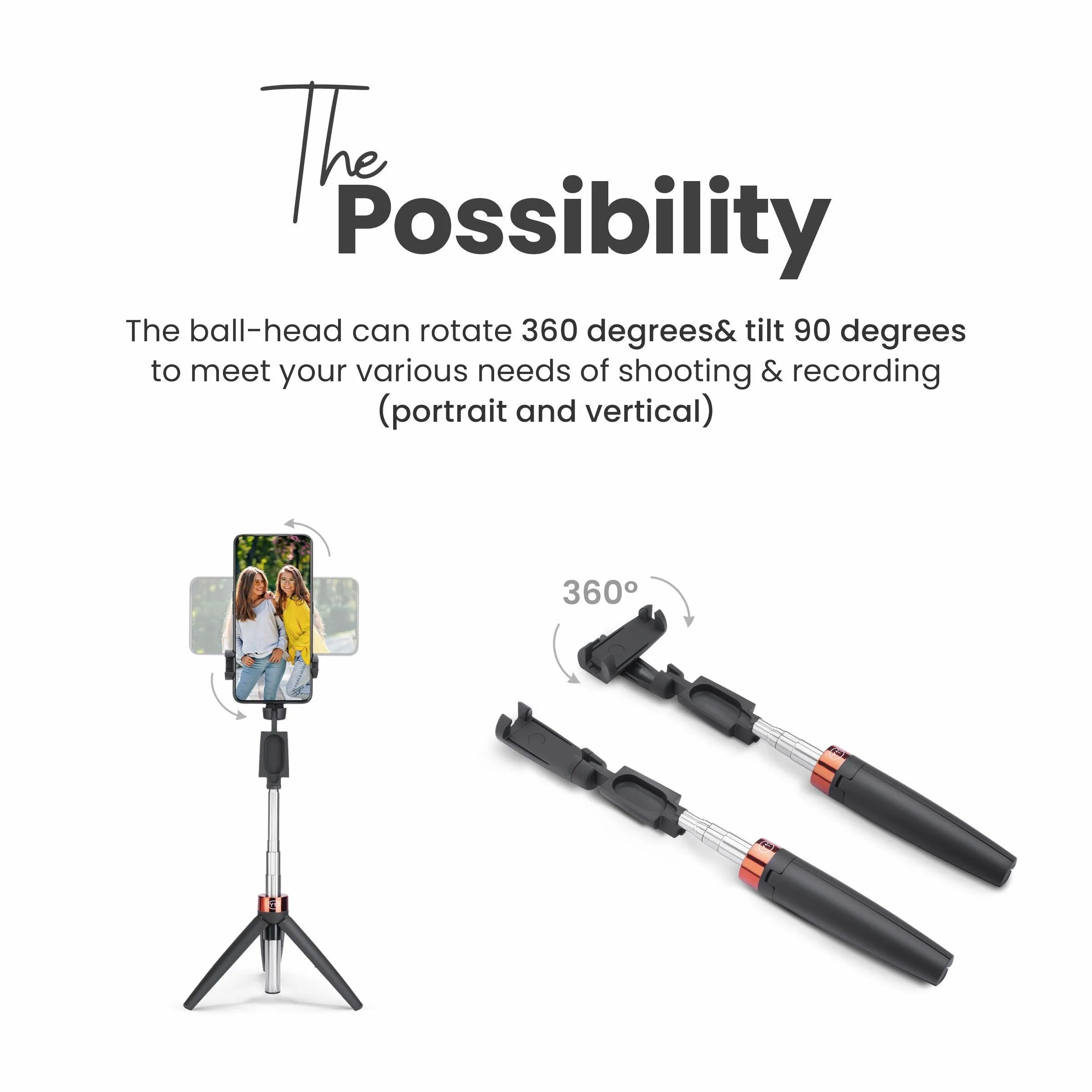 Digitek (DTR-210SS) Portable Selfie Stick with Wireless Remote and 3 Legs Tripod Base, Compatible for iPhone/OnePlus/Samsung/Vivo/Oppo and All Smartphones