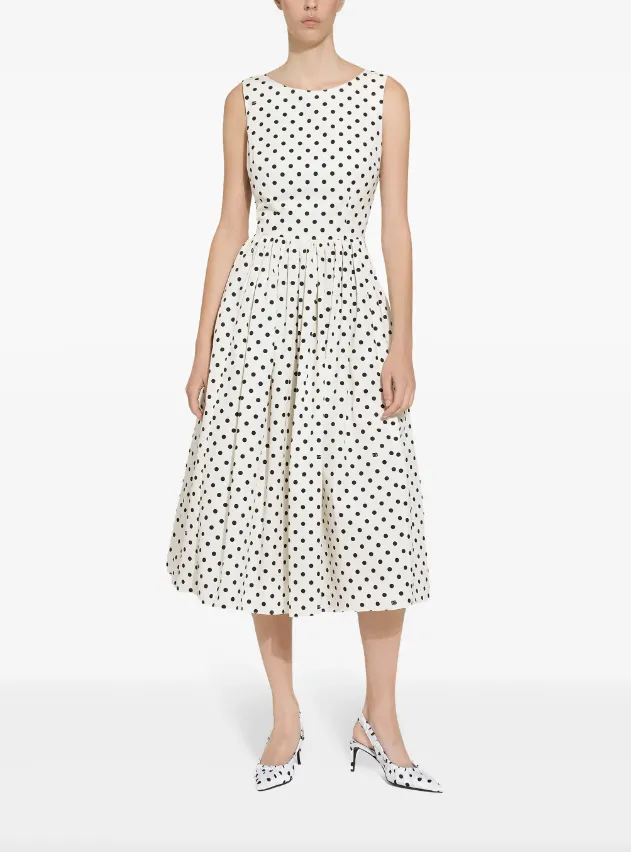 Dolce & Gabbana calf-length circle dress with polka-dot print