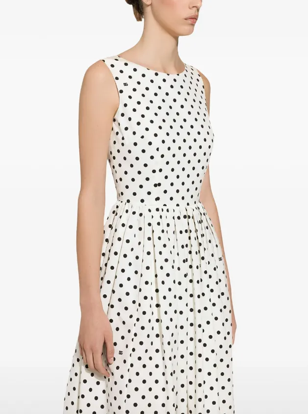 Dolce & Gabbana calf-length circle dress with polka-dot print