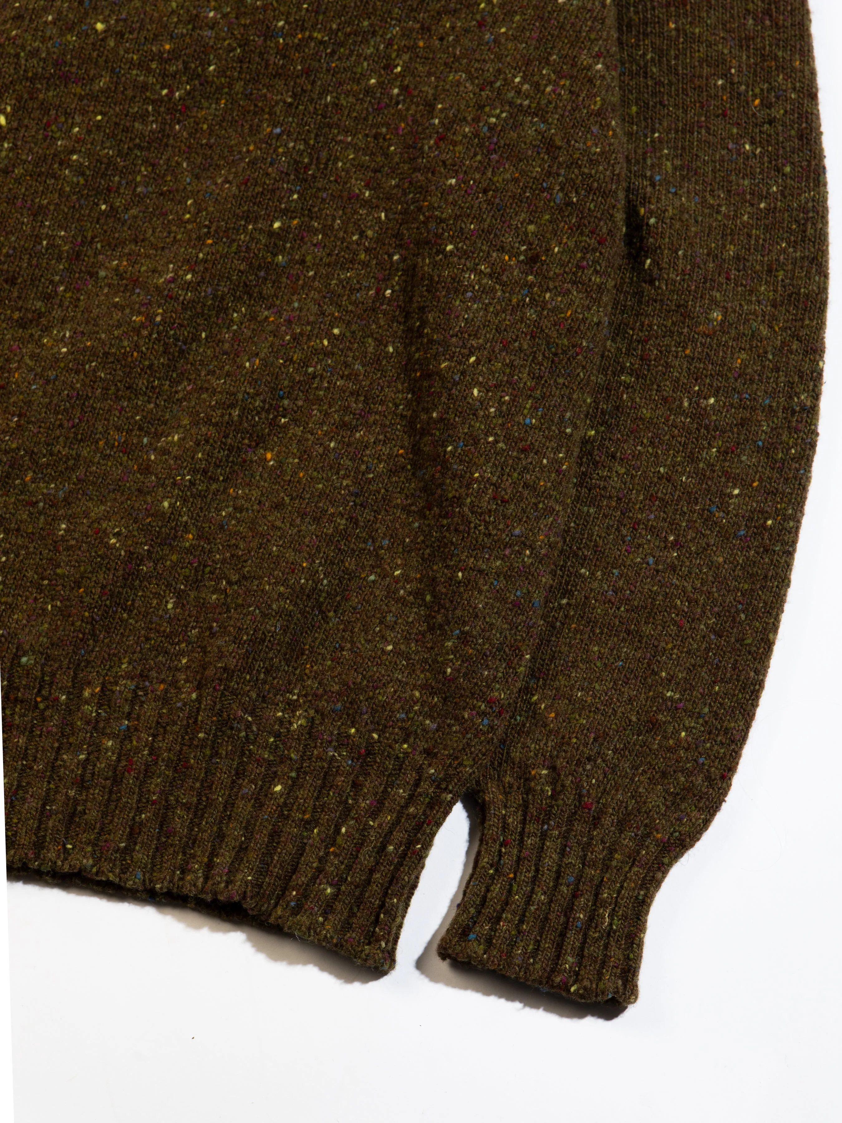 Donegal Roll Neck in Dark Olive Pure Merino Wool