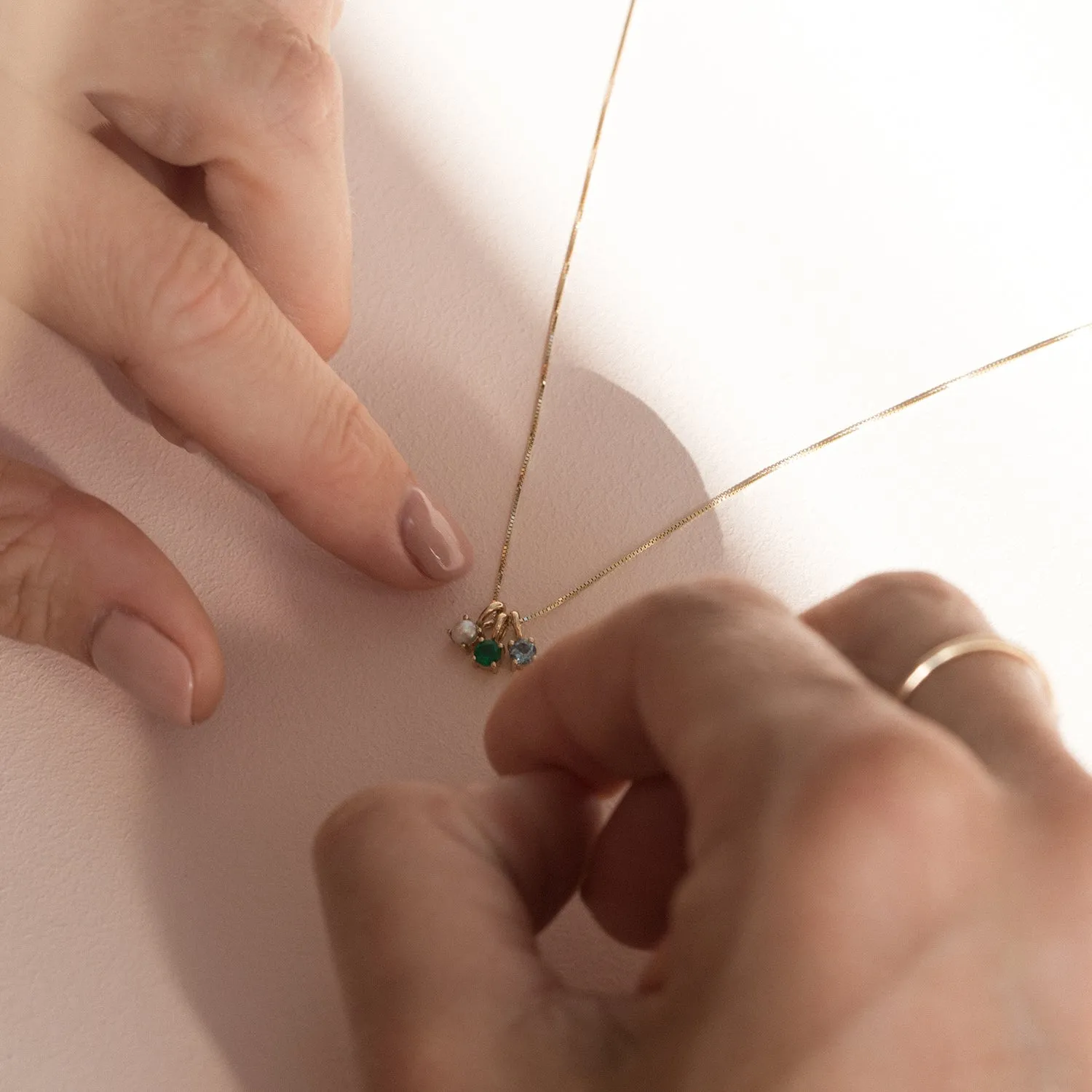 Element Necklace | 14k Gold & Emerald