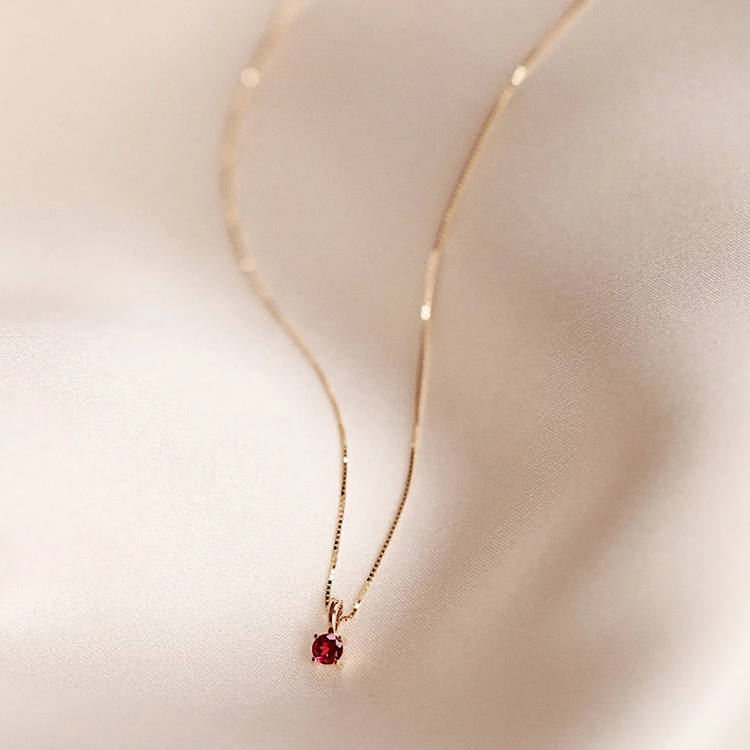 Element Necklace | 14k Gold & Ruby