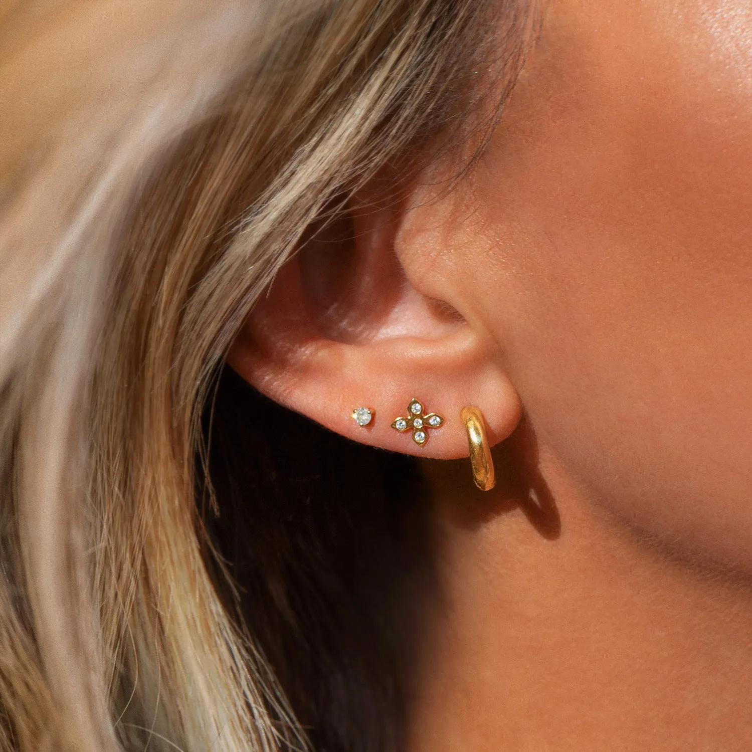 Element Stud | 14k Gold & 2mm Diamond